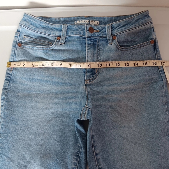 Lands'end women's straight leg high rise, Recover Denim Jeans Ligh Blue sz 6. - Picture 10 of 17